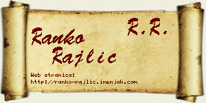 Ranko Rajlić vizit kartica